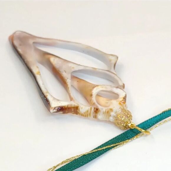 Seashell Conch Slice Glitter Sealed Gift Tag Handmade - Picture 5 of 12